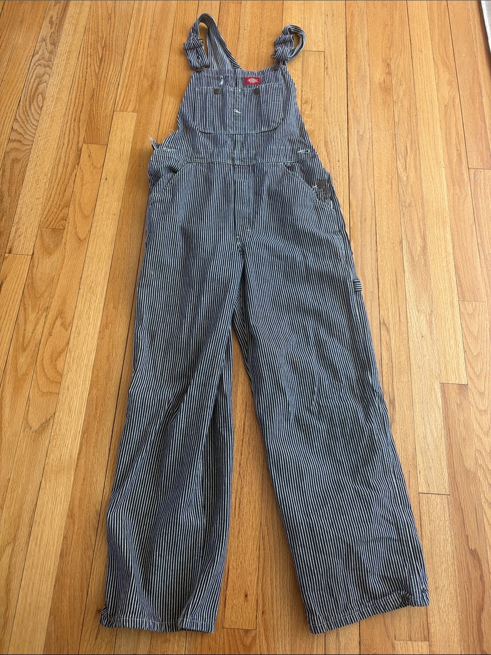 Men Dickies Navy and White Striped overalls